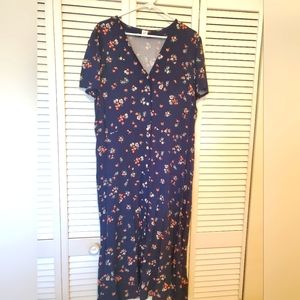 GAP Button up Blue Floral Dress